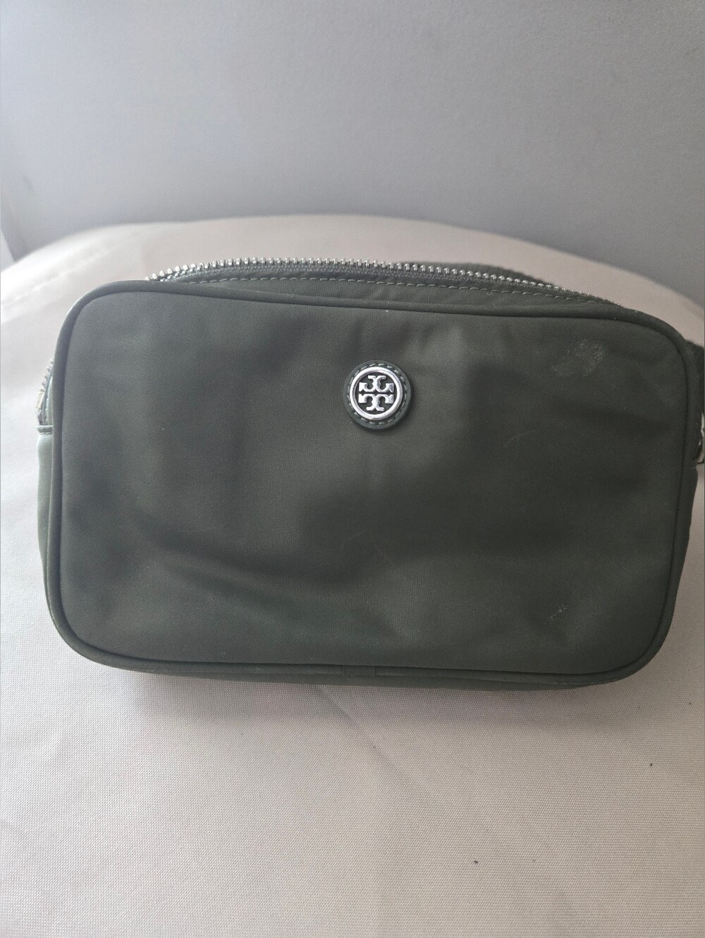 Tory Burch Virginia Nylon Belt Bag in Olive Green/Olive Sprig, style #156396.